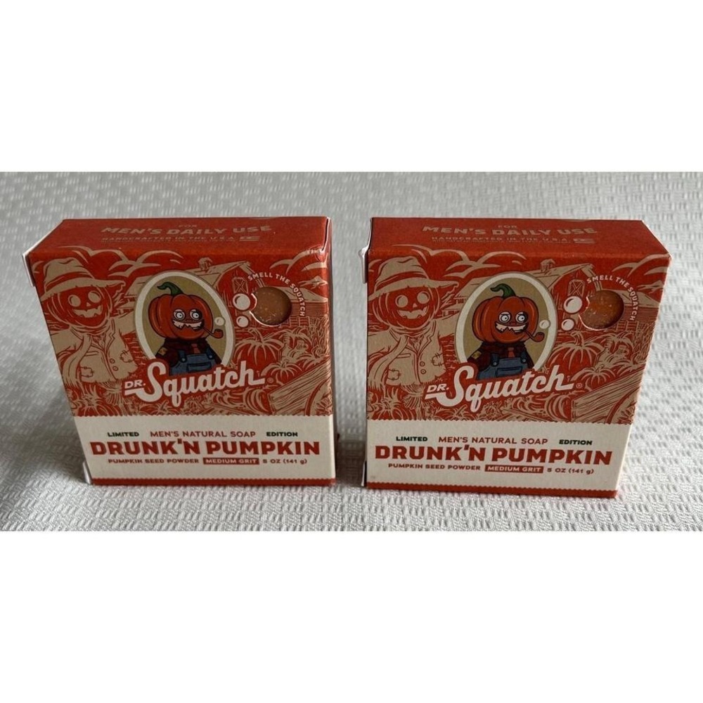 Dr Squatch Limited Edition Drunk'N Pumpkin Soap Two Bars New